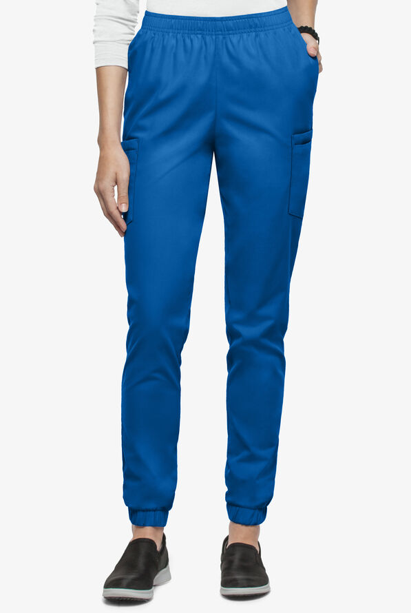 Butter-Soft Core Women's 6-Pocket Jogger Cargo Scrub Pants - Royal - 1