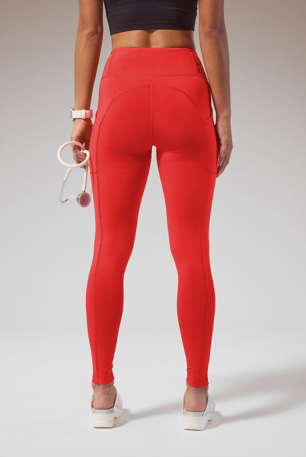 Hypothesis (RED) Homeodynamic Legging Women's Yoga Inspired Knit Legging Pant - (Red) - 3