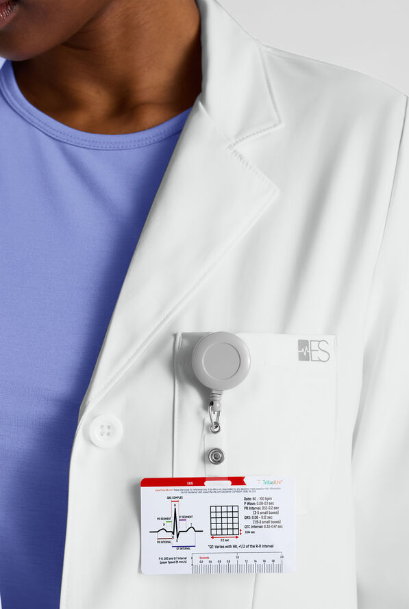 Easy STRETCH Simone Women’s 29 1/2"  5-Pocket Consultation Scrub Lab Coat - White - 2