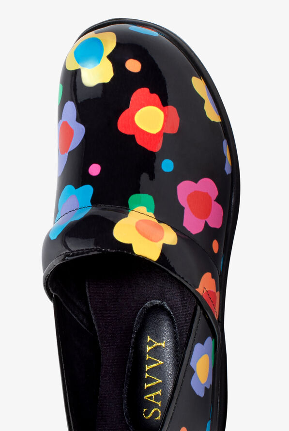 Zuecos de enfermería Savvy Brandy Multi Flower para mujer - null - 2