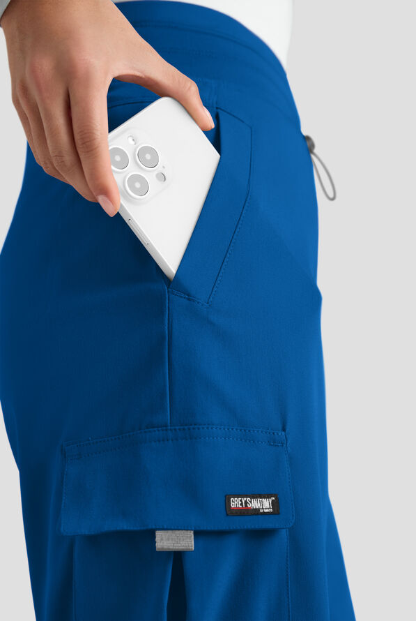 Pantal&oacute;n m&eacute;dico Grey's Anatomy by Barco Emerge Teagan STRETCH de tiro alto con piernas anchas y 6 bolsillos para mujer - Royal - 2