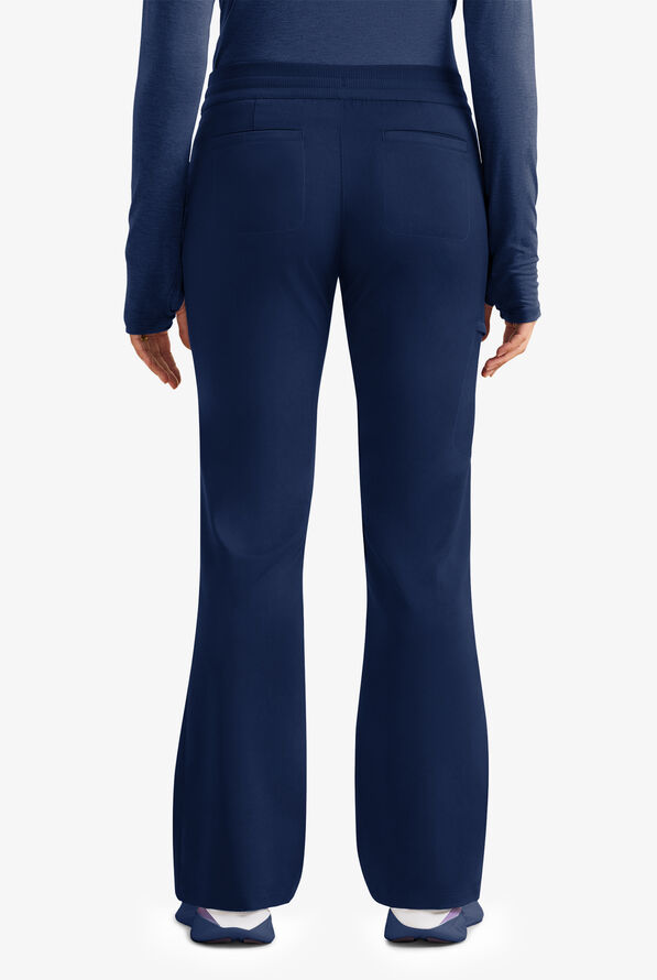 Healing Hands Purple Label Women's 6-Pocket STRETCH Flare Leg Drawstring Scrub Pants - Navy - 3
