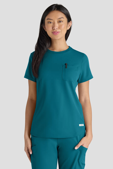 ReSurge Citrine Women's 1-Pocket Crew Neck Tuck In / Wear Out Scrub Top