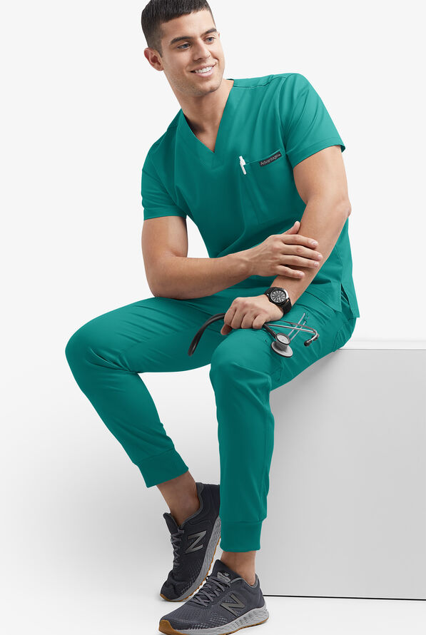 Advantage STRETCH Men's 6-Pocket V-Neck Scrub Top - Teal - 5