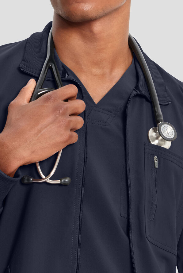 Chaqueta m&eacute;dica Cherokee Infinity con cremallera y 5 bolsillos para hombre - Navy - 3