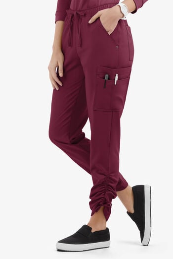 Easy STRETCH Halle Women's 11-Pocket Ruched Leg Jogger Scrub Pants