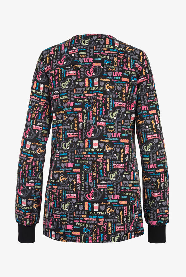Cherokee Nurse Power Women's 2-Pocket STRETCH Print Scrub Jacket - null - 2