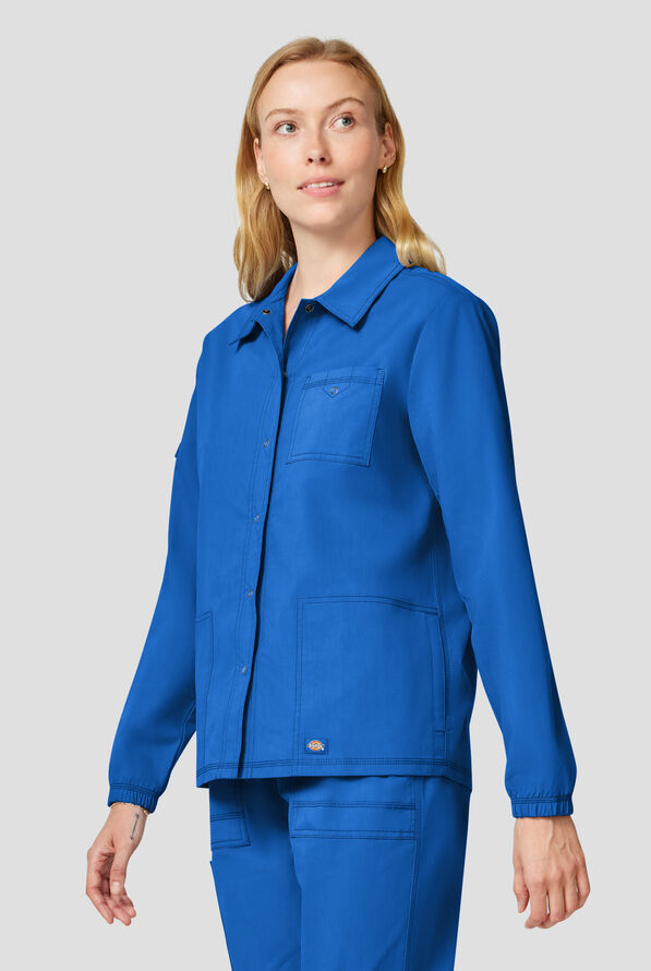 Chaqueta m&eacute;dica Dickies Forge con botones a presi&oacute;n y 3 bolsillos para mujer - Royal - 2