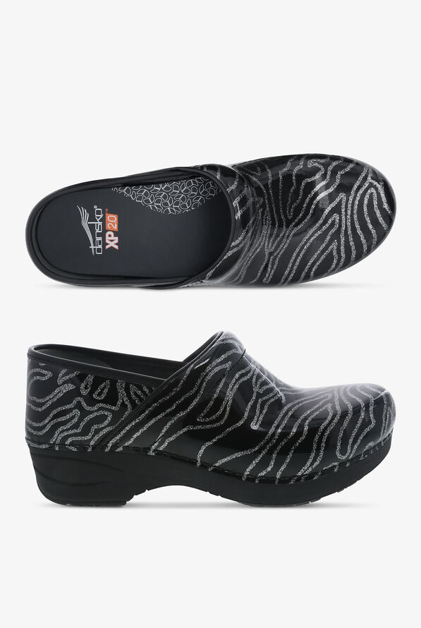 Dansko Women's XP Glitter Waves Patent Leather Nursing Clogs