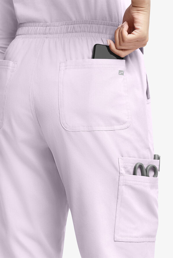 Pantalón médico Butter-Soft Originals de tiro natural estilo cargo con piernas rectas y 8 bolsillos para mujer - Orchid Petal - 2
