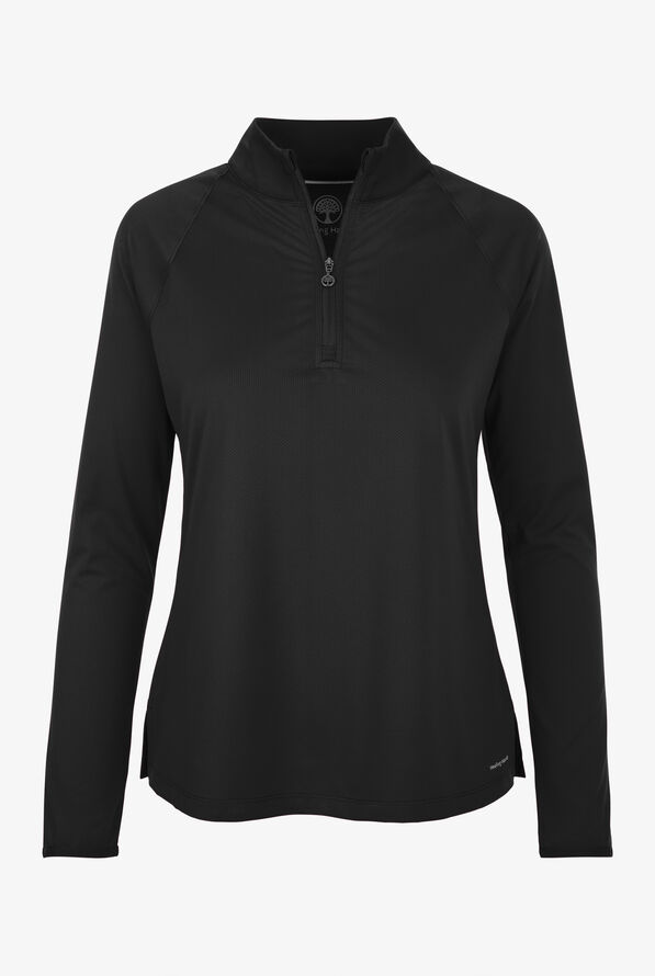Healing Hands Limited Edition Milan Women's STRETCH Long Sleeve Knit Underscrub - Black - 1