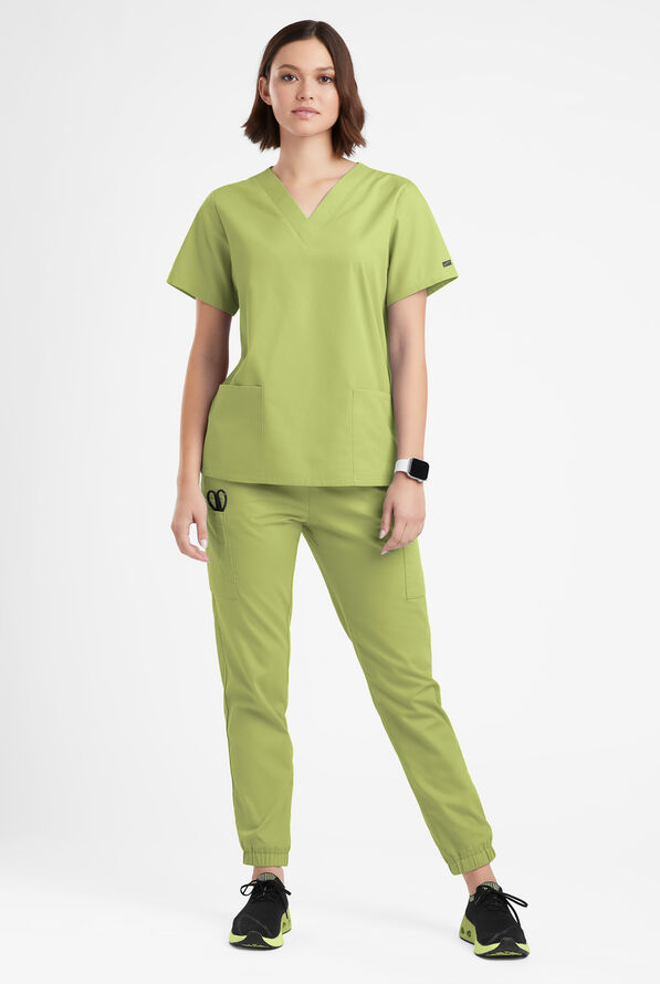 Butter-Soft Originals Women's 2-Pocket V-Neck Scrub Top - Fern Green - 2