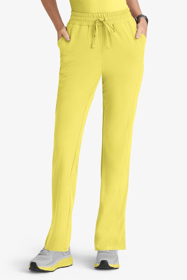 Skechers by Barco Gamma Women's 6-Pocket STRETCH Tapered Leg Cargo Scrub Pants - Lemon Glow - 1
