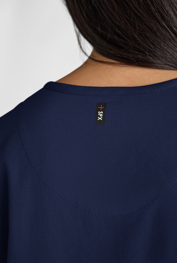 Grey's Anatomy by Barco Emerge Brylyn Women's 2-Pocket STRETCH Dolman Sleeve V-Neck Scrub Top - Indigo - 6