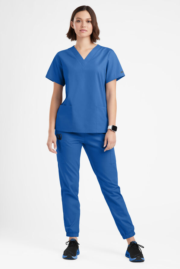 Butter-Soft Originals Women's 2-Pocket V-Neck Scrub Top - Royal - 2