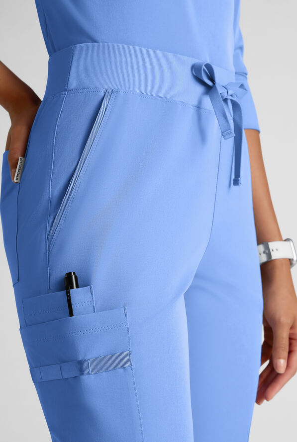 Pantalón médico WhisperLite de estilo moderno con piernas rectas para mujer - Ceil Blue - 5