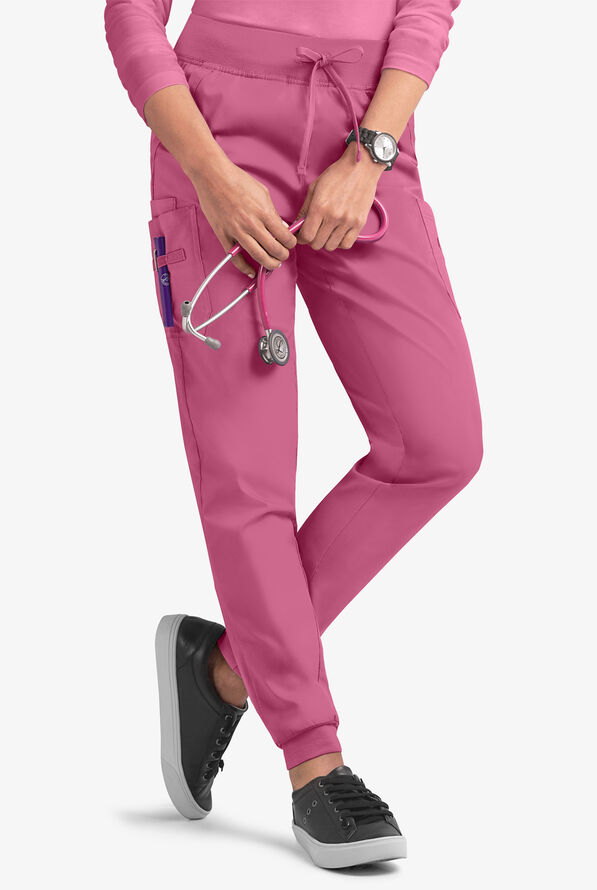 Pantalón médico UA Butter-Soft STRETCH tall estilo cargo jogger con 4 bolsillos para mujer - Berry Haze - 1