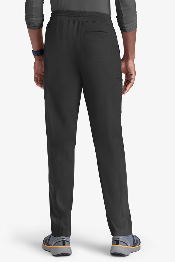 Grey's Anatomy by Barco Spandex STRETCH Hudson Men's 6-Pocket Slim Straight Cargo Scrub Pants - Black - 2