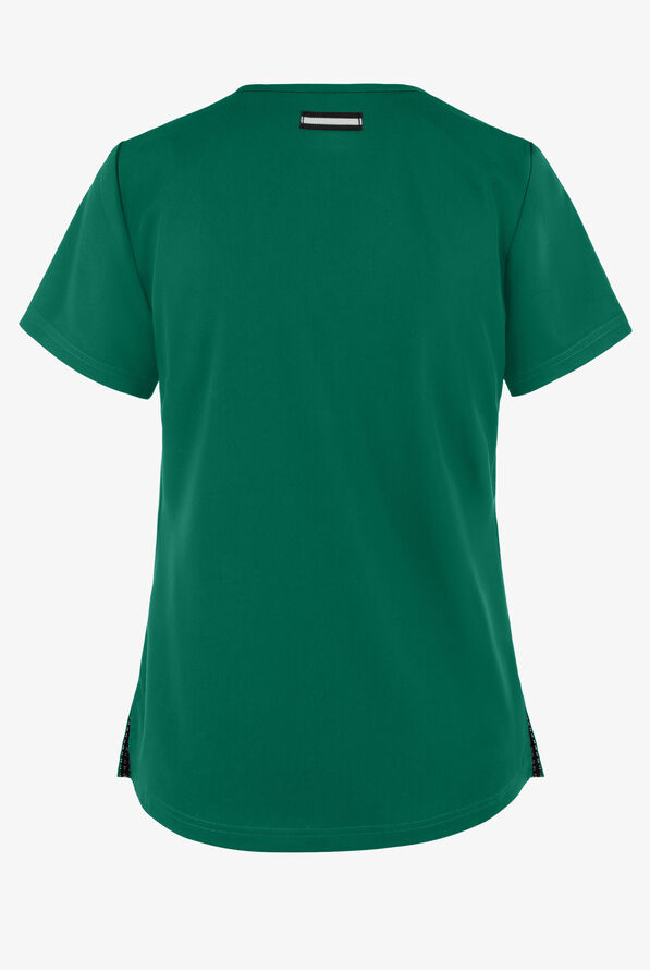 koi Next Gen Ready to Work Women's 1-Pocket STRETCH V-Neck Scrub Top - Hunter - 2