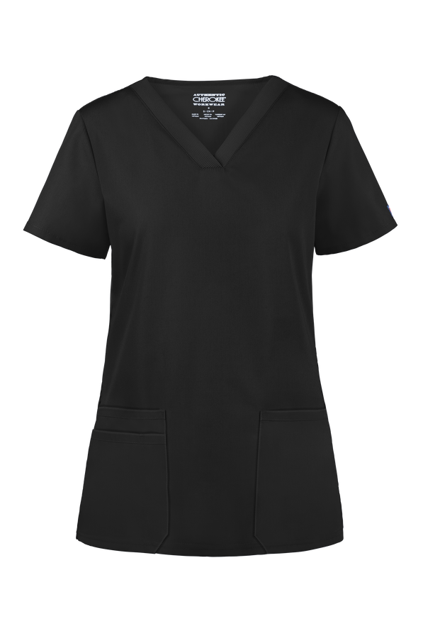 Cherokee Workwear WW645 VNeck Rib Knit Scrub Top, Fashion Scrubs