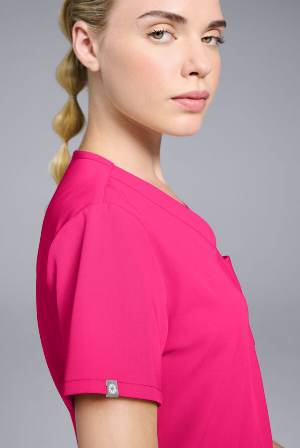 Hypothesis Women's Base V-Neck Tuck-In Scrub Top - Reactive Pink - 2