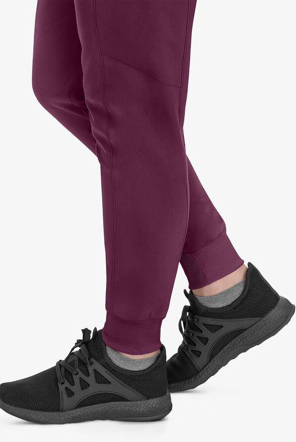 Healing Hands Purple Label Toby Women's 7-Pocket STRETCH Jogger Drawstring Scrub Pant - Wine - 5