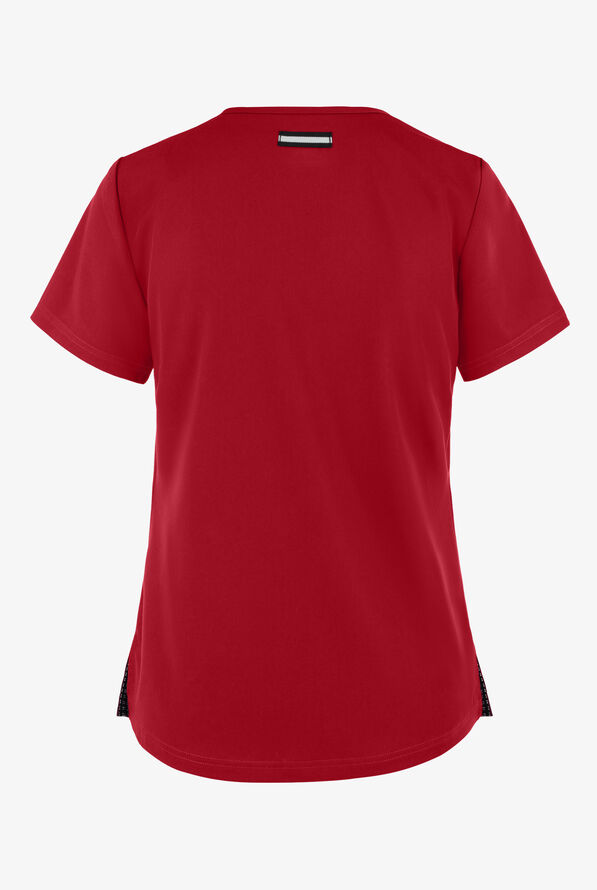 koi Next Gen Ready to Work Women's 1-Pocket STRETCH V-Neck Scrub Top - Ruby - 2
