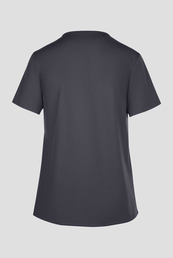 Cherokee Workwear Originals Ultra Women's 2-Pocket Snap Front V- Neck Scrub Top - Pewter - 2