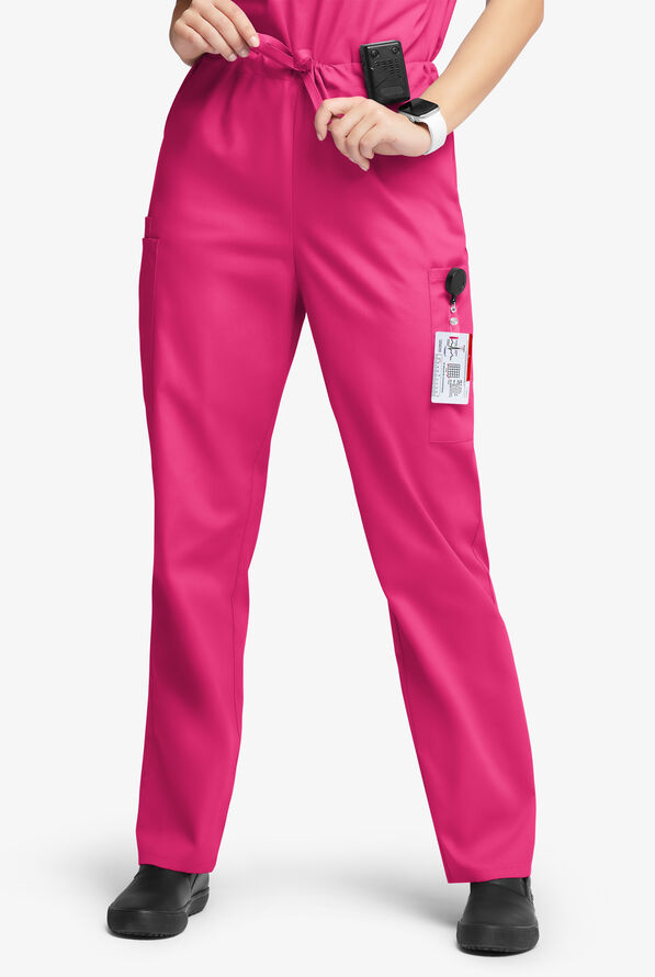 Butter-Soft Originals Unisex 4-Pocket Drawstring Relaxed Straight Leg Scrub Pants - Fuchsia - 1