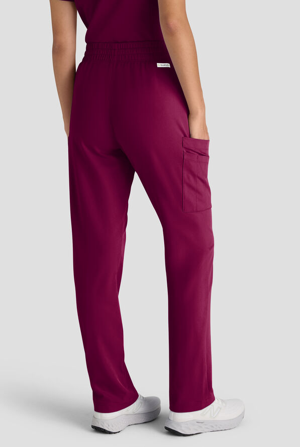 Pantal&oacute;n m&eacute;dico ReSurge Topaz con cord&oacute;n ajustable y 11 bolsillos para mujer - Wine - 2