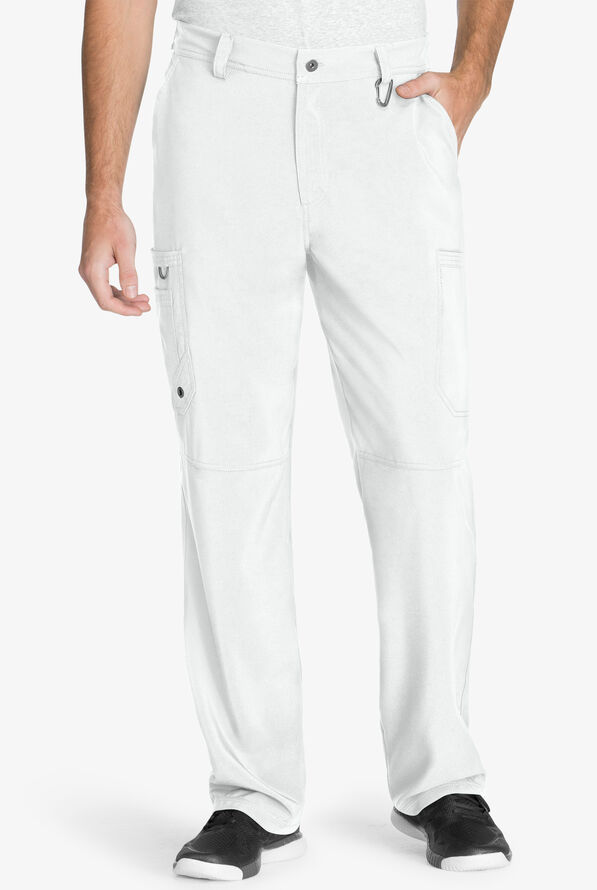 Pantalón médico Cherokee Infinity estilo cargo con piernas estrechas y 5 bolsillos para hombre - White - 1