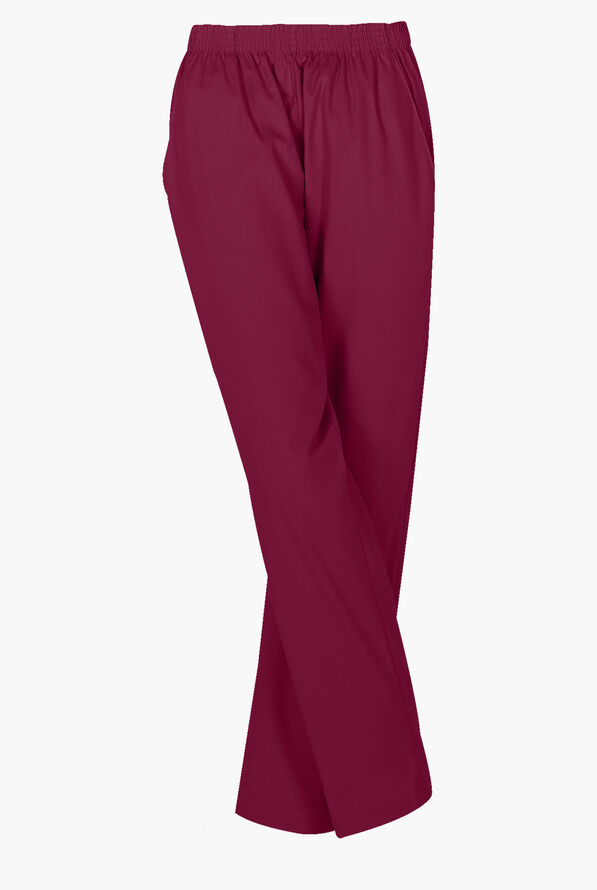 Landau Women's Relaxed Fit Scrub Pants - Wine - 1