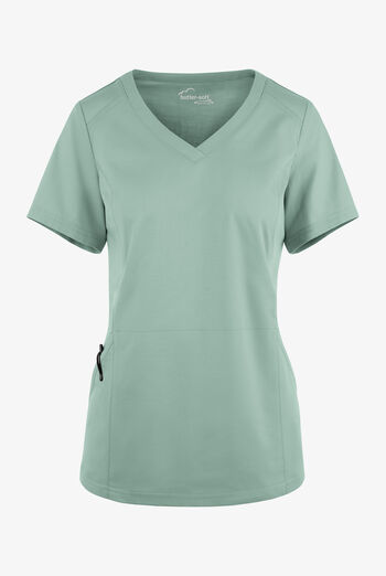 Blusa m&eacute;dica UA Butter-Soft STRETCH con detalle tejido y 3 bolsillos para mujer