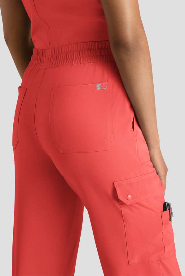 Pantal&oacute;n m&eacute;dico Easy STRETCH Ayo estilo cargo con 10 bolsillos para mujer - Spiced Coral - 5