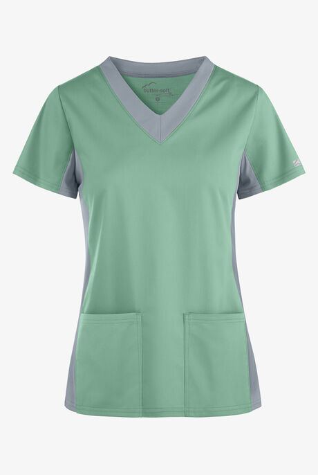 Butter-Soft STRETCH Women's 3-Pocket Contrast Scrub Top
