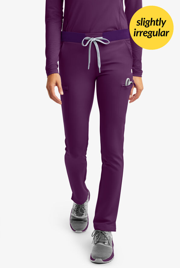Butter-Soft Women's 7-Pocket Skinny Leg Scrub Pants **Slightly IRREGULAR** - Eggplant - 1