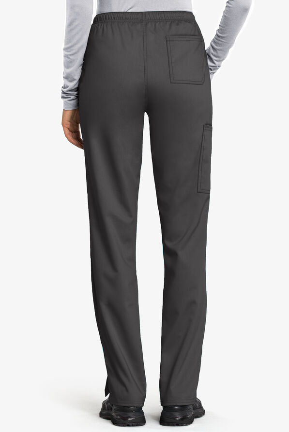 Cherokee Workwear Revolution Tech Women's 4-Pocket STRETCH Drawstring Scrub Pants - Pewter - 2