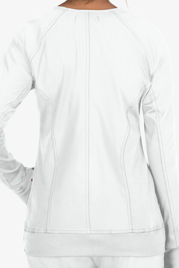 koi Lite™ Clarity Women's 3-Pocket Zip Front Scrub Jacket - White - 3