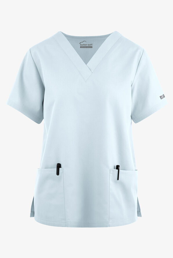Butter-Soft Originals Women's 2-Pocket V-Neck Scrub Top - Morning Dew - 1