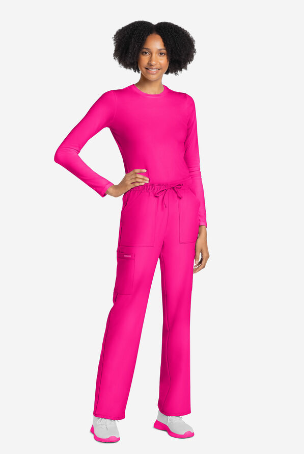 Pantal&oacute;n m&eacute;dico Cherokee Workwear Originals Ultra estilo cargo con piernas rectas y 4 bolsillos para mujer - Electric Pink - 5