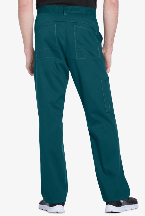 Dickies Essence Men's 7-Pocket STRETCH Straight Leg Scrub Pants - Caribbean Blue - 2