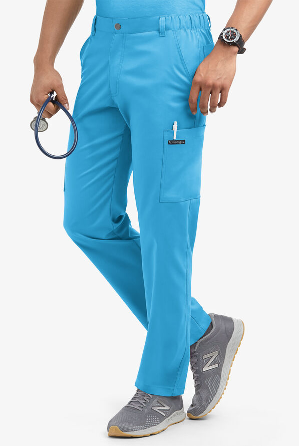 Advantage STRETCH Men's 8-Pocket Cargo Scrub Pants - Turquoise - 1