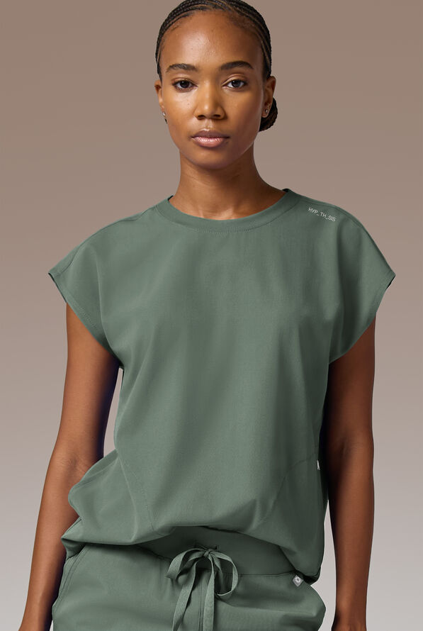 Blusa m&eacute;dica Hypothesis DM Crew de corte holgado con mangas dolm&aacute;n y 2 bolsillos para mujer - Mineral - 1