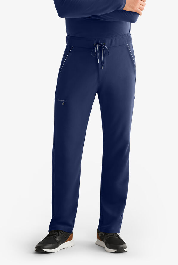 360 by Healing Hands Nash Men's 5-Pocket STRETCH Tapered Leg Drawstring Scrub Pants - Navy - 1