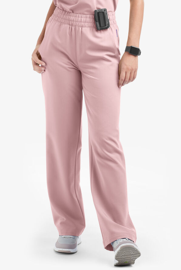 MOVEMENT by Butter-Soft Mira Women's 6-Pocket Wide Leg Scrub Pants - Mauve Shadow - 1