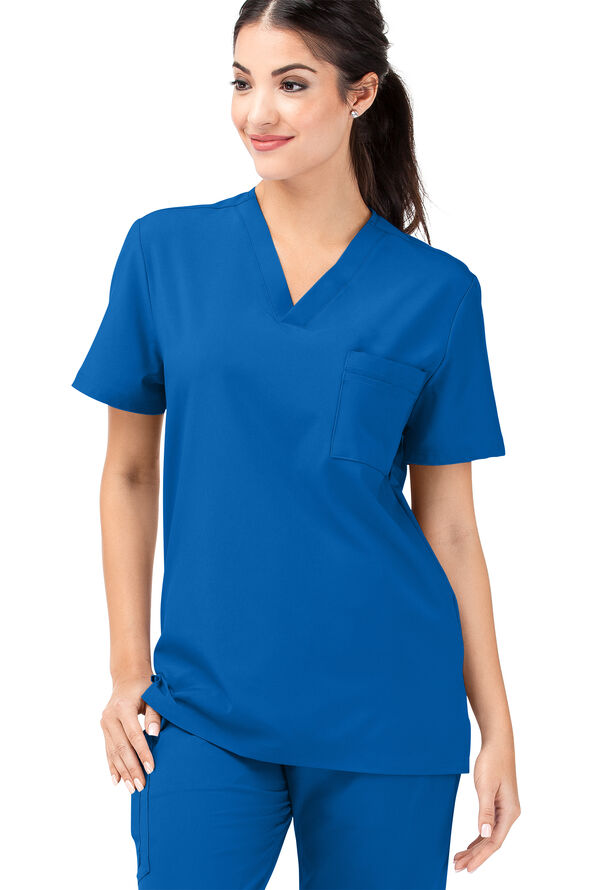 Tafford Active STRETCH Riley Unisex 3-Pocket V-Neck Scrub Top - Royal - 1