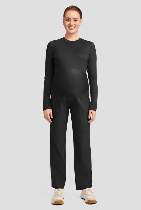 Cherokee Workwear Originals Ultra Women's 3-Pocket STRETCH Maternity Scrub Pants - Black - 2