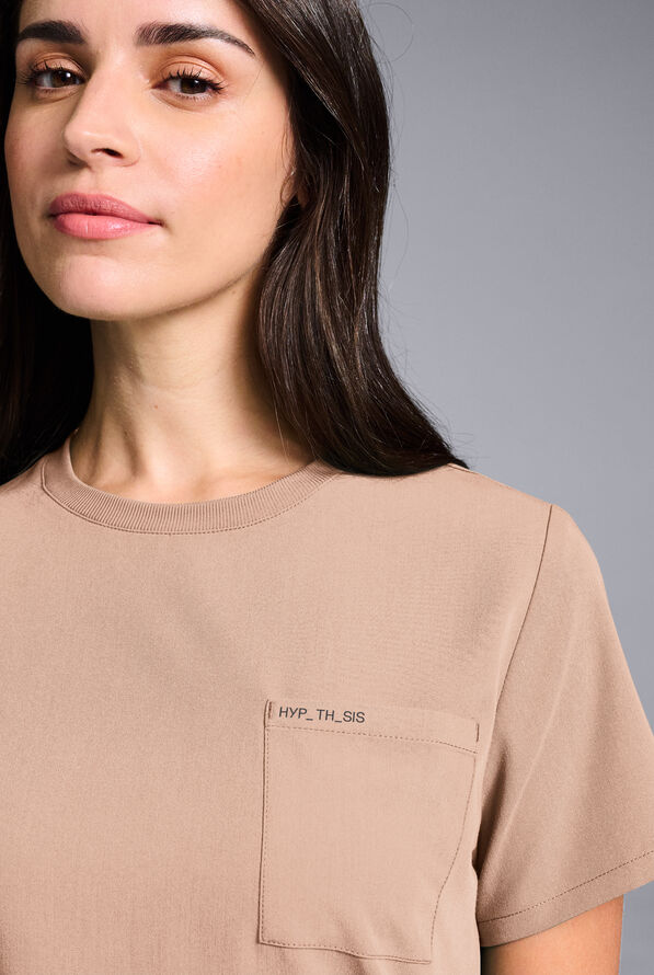 Blusa m&eacute;dica Hypothesis Base con cuello redondo para mujer - Terra - 4