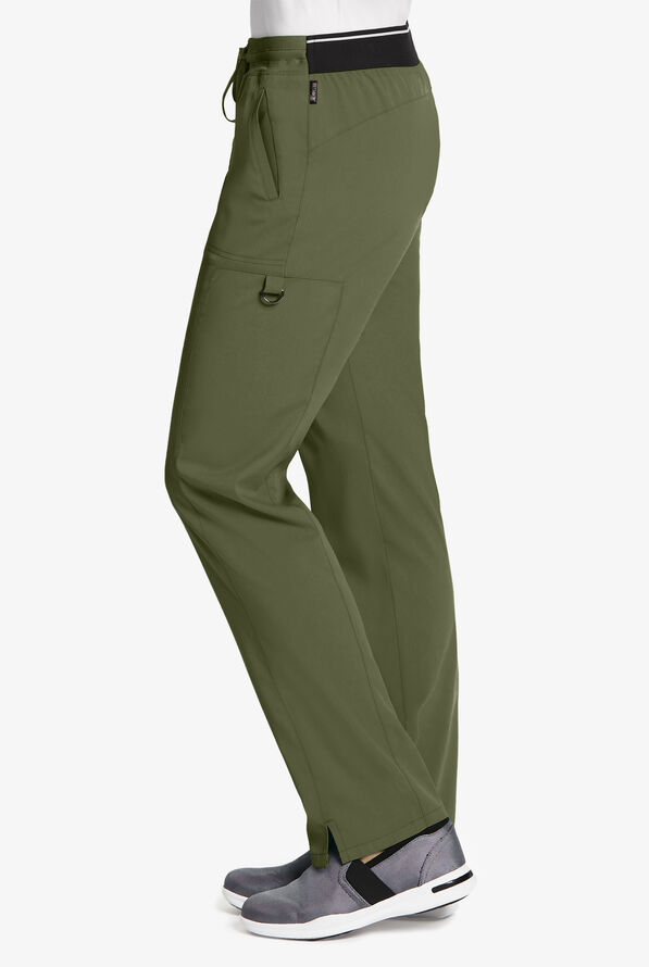 Grey's Anatomy by Barco Spandex STRETCH Kim Women's 3-Pocket Cargo Scrub Pants - Olive - 3