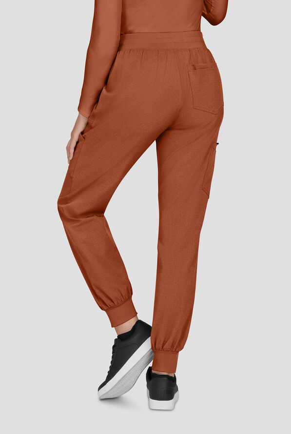 koi Solis Hettie Women's 7-Pocket STRETCH Jogger Cargo Scrub Pants - Dark Copper - 4